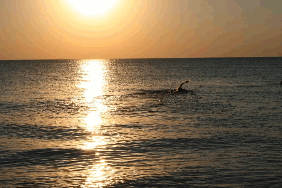 couché de soleil sur la mer